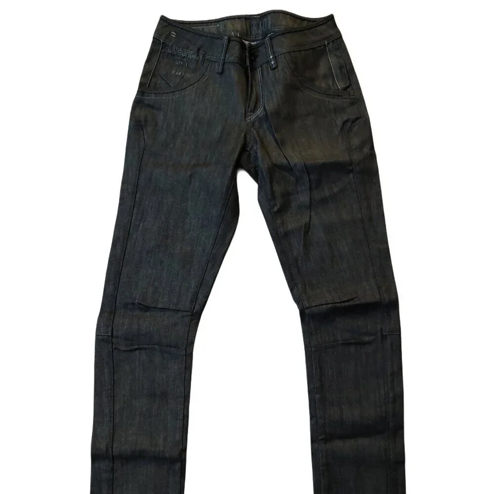Retro Vintage G-Star 3301 Straight Leg Dark Blue Denim Jeans Sz 27 NWT
